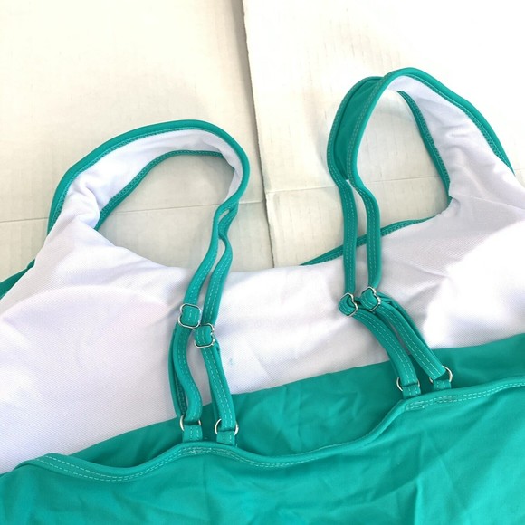 Fancyskin Womens XXL 2XL Swimsuit Bikini Teal Aztec High Waist Tummy Control New - Picture 7 of 9